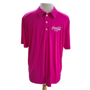 NEW Coca-Cola Spiced Womens Polo Shirt Pink Size 2X Short Sleeve